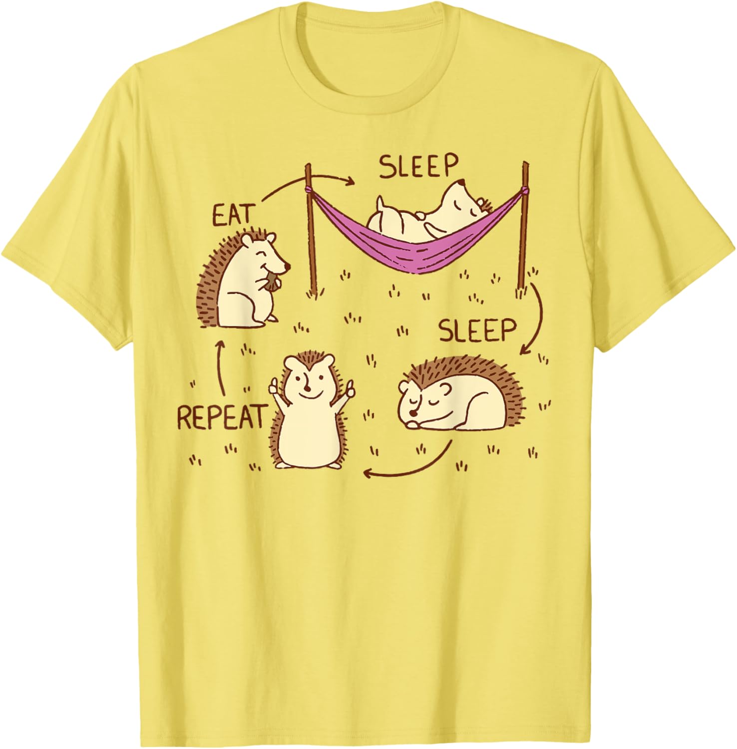 Hedgehog Life Cycle Eat Sleep Repeat T-Shirt for Animal Lovers - 1