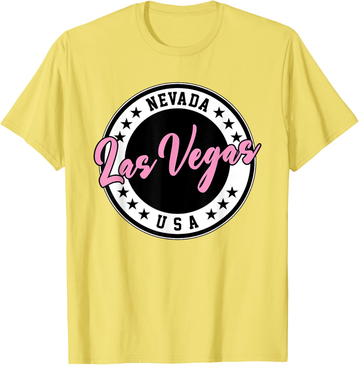 Las Vegas Nevada Pink Script Circle T-Shirt for Fun Fashion Lovers - 12