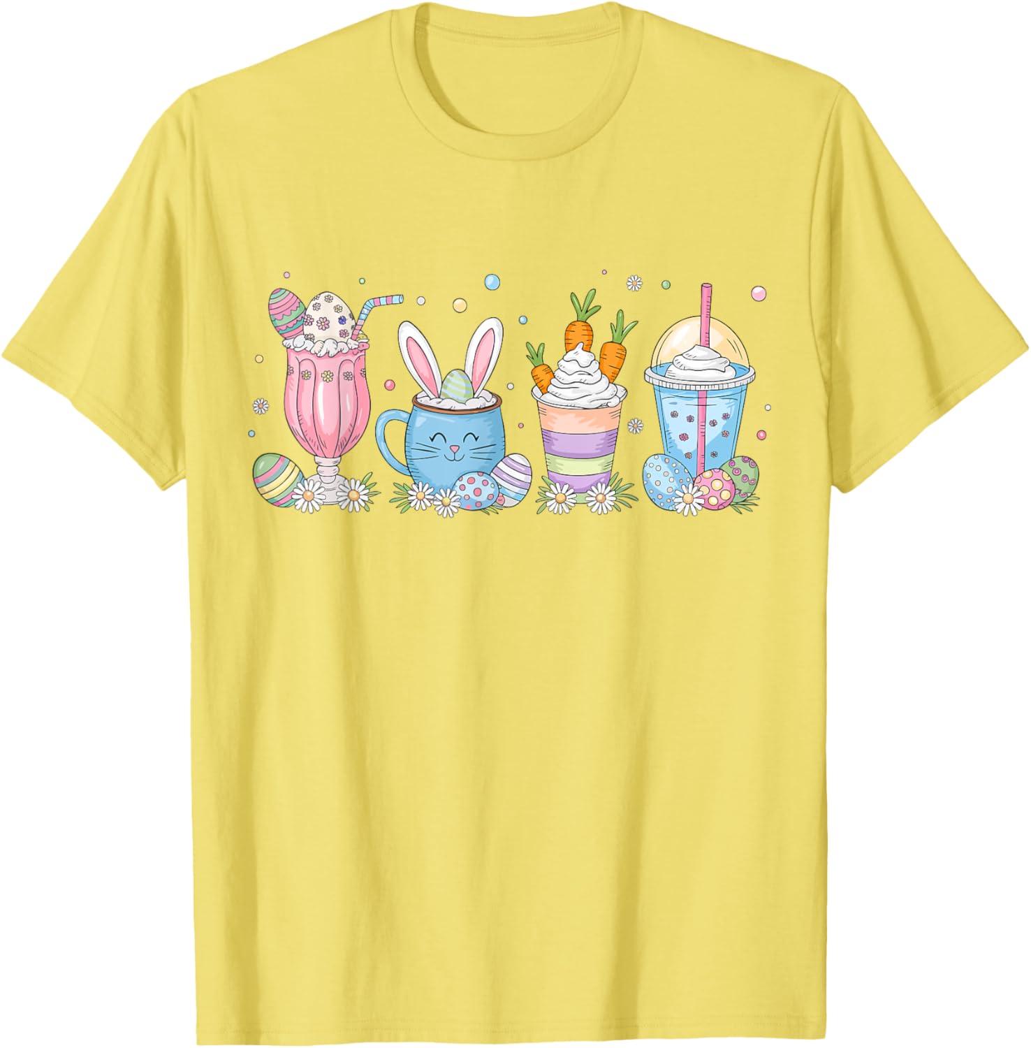 Coffee Lover T-Shirt for Women | Cute Latte Iced Cream Design for Easter - 4