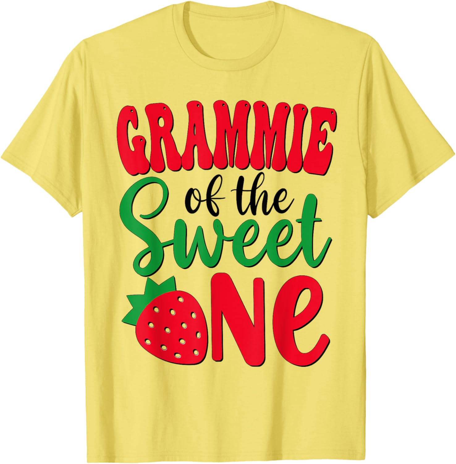 Grammie of The Sweet One Strawberry First Birthday Girl T-Shirt - 4