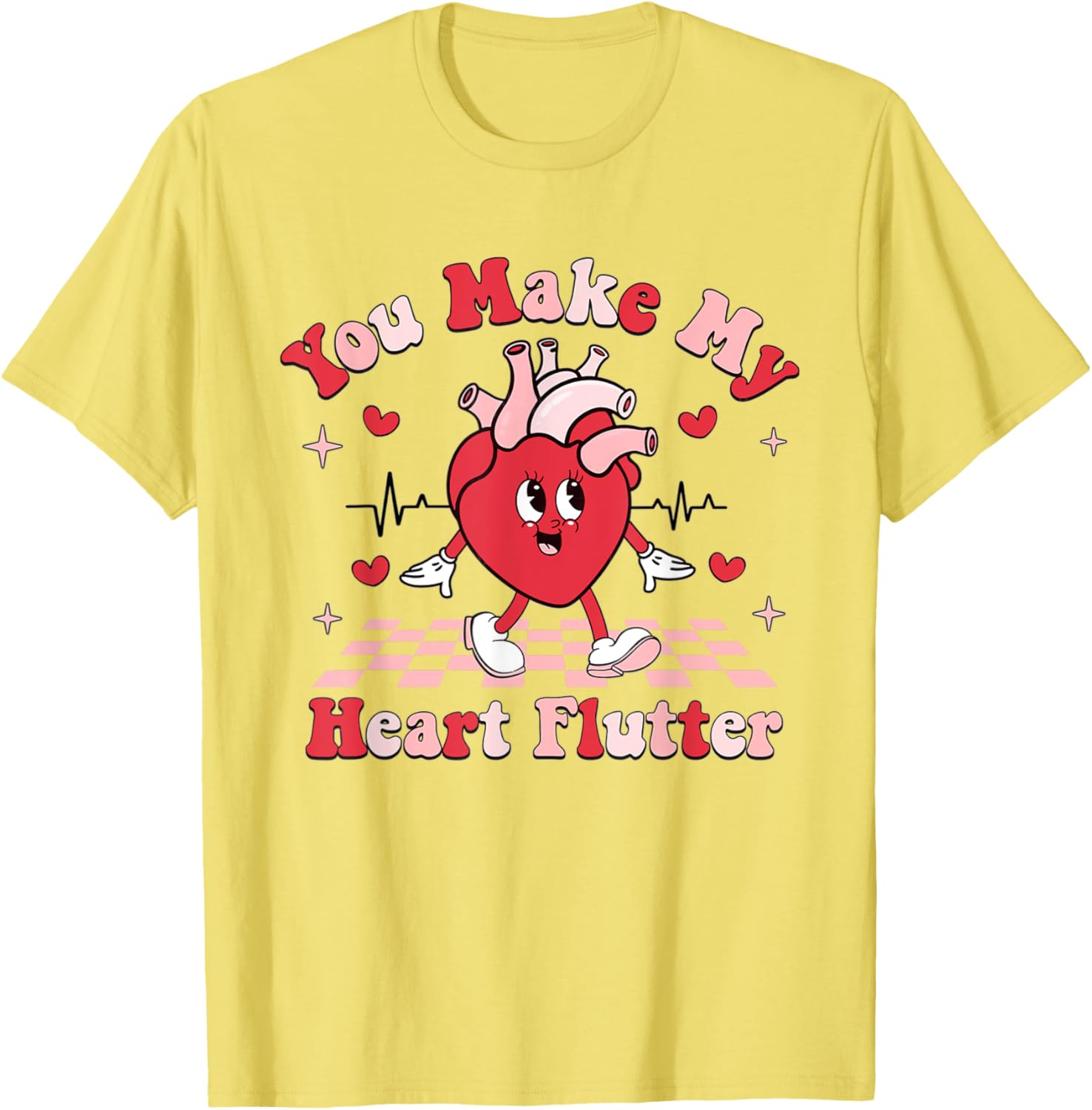 Cardiac Nurse Valentine T-Shirt You Make My Heart Flutter Gift - 11