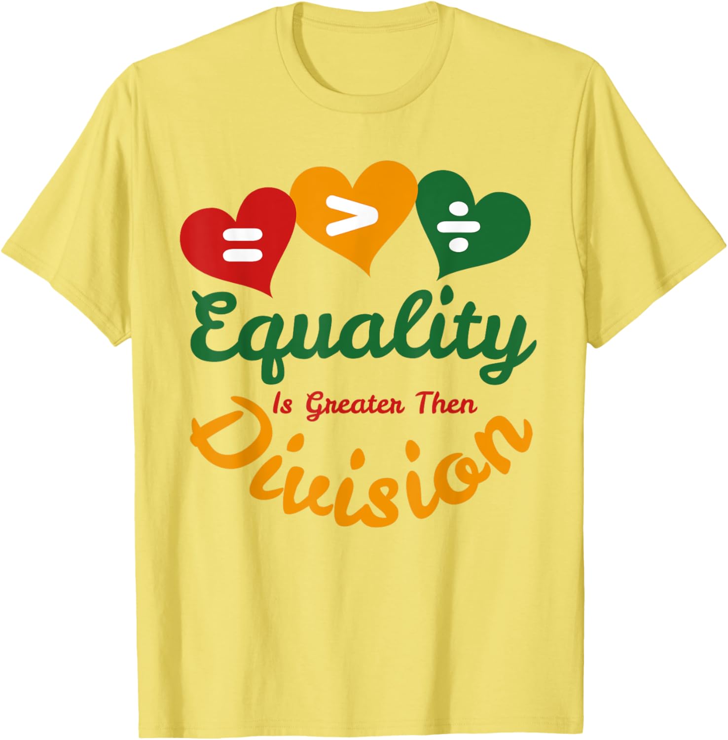 Heart of Equality Black History Month Math T-Shirt for Proud Supporters - 9