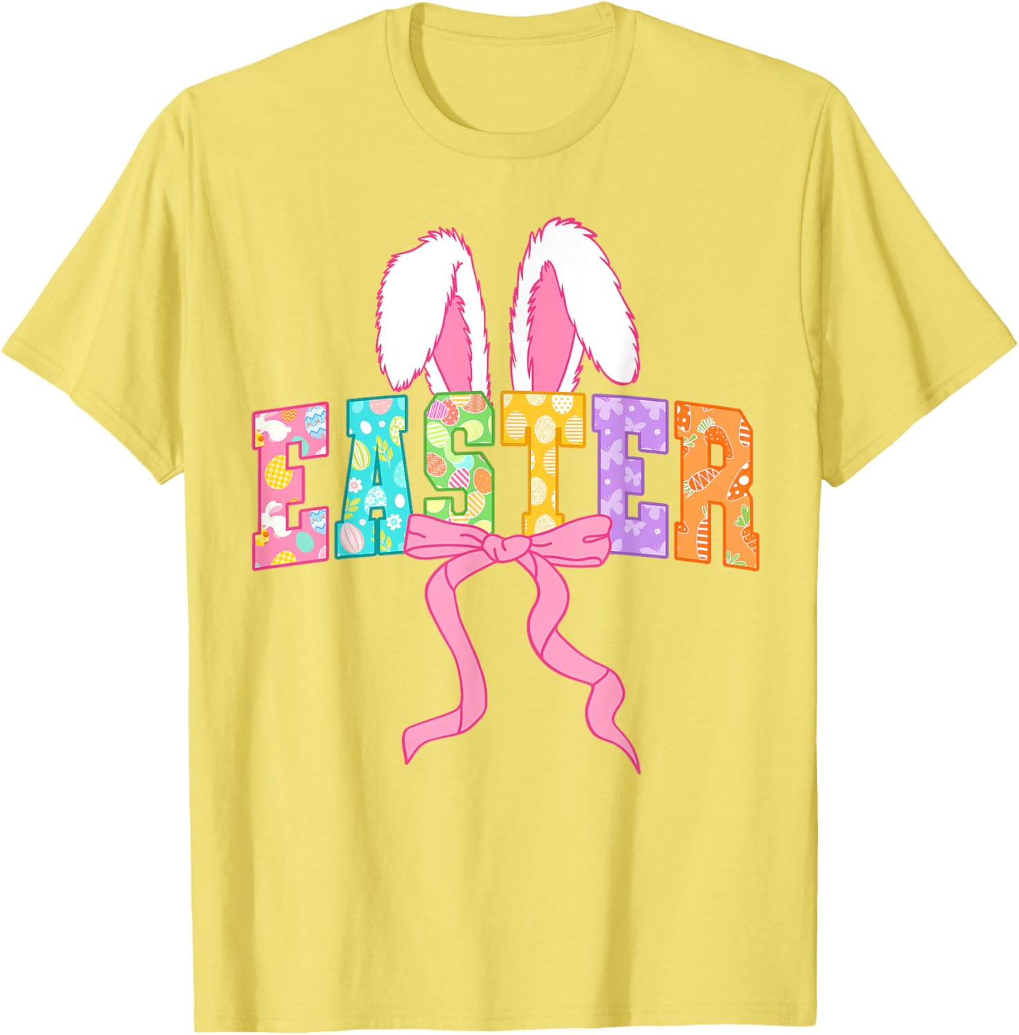 Happy Easter Coquette Bow Bunny Mama T-Shirt for Women and Girls - 17