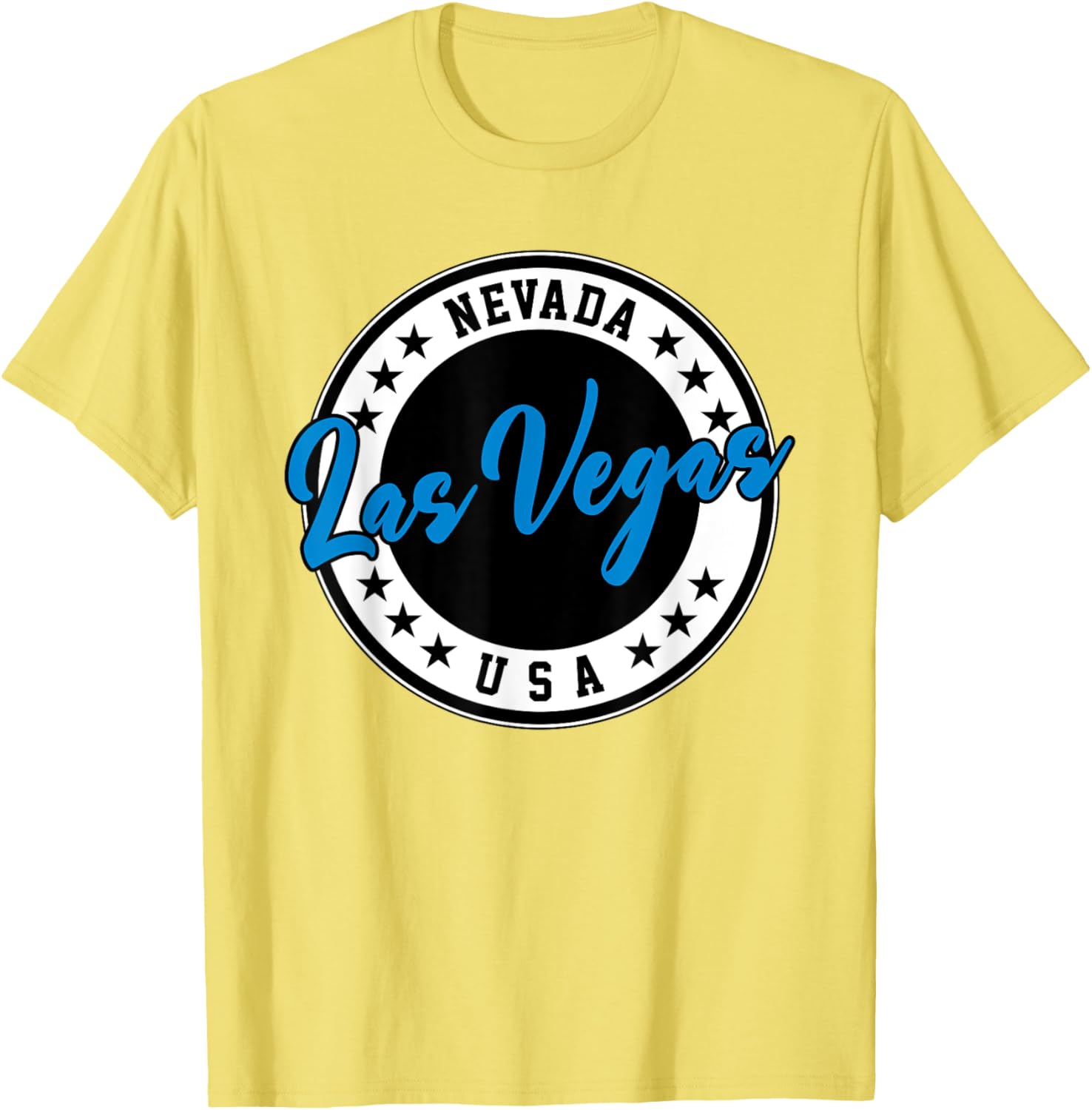 Las Vegas Nevada Blue Circle Script T-Shirt for Casual Style Fans - 20