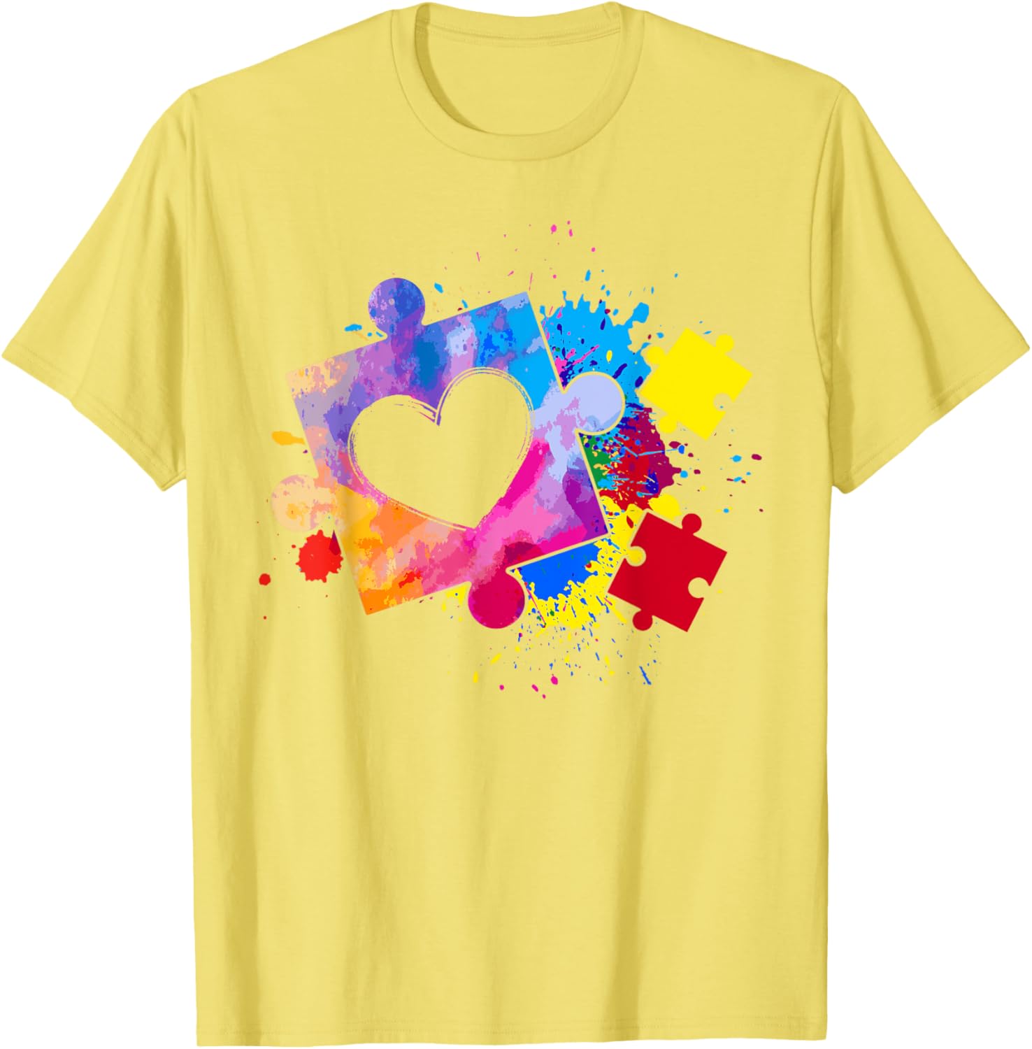 Autism Awareness Tie Dye Puzzle Piece Heart Kids T-Shirt for Boys and Girls - 11