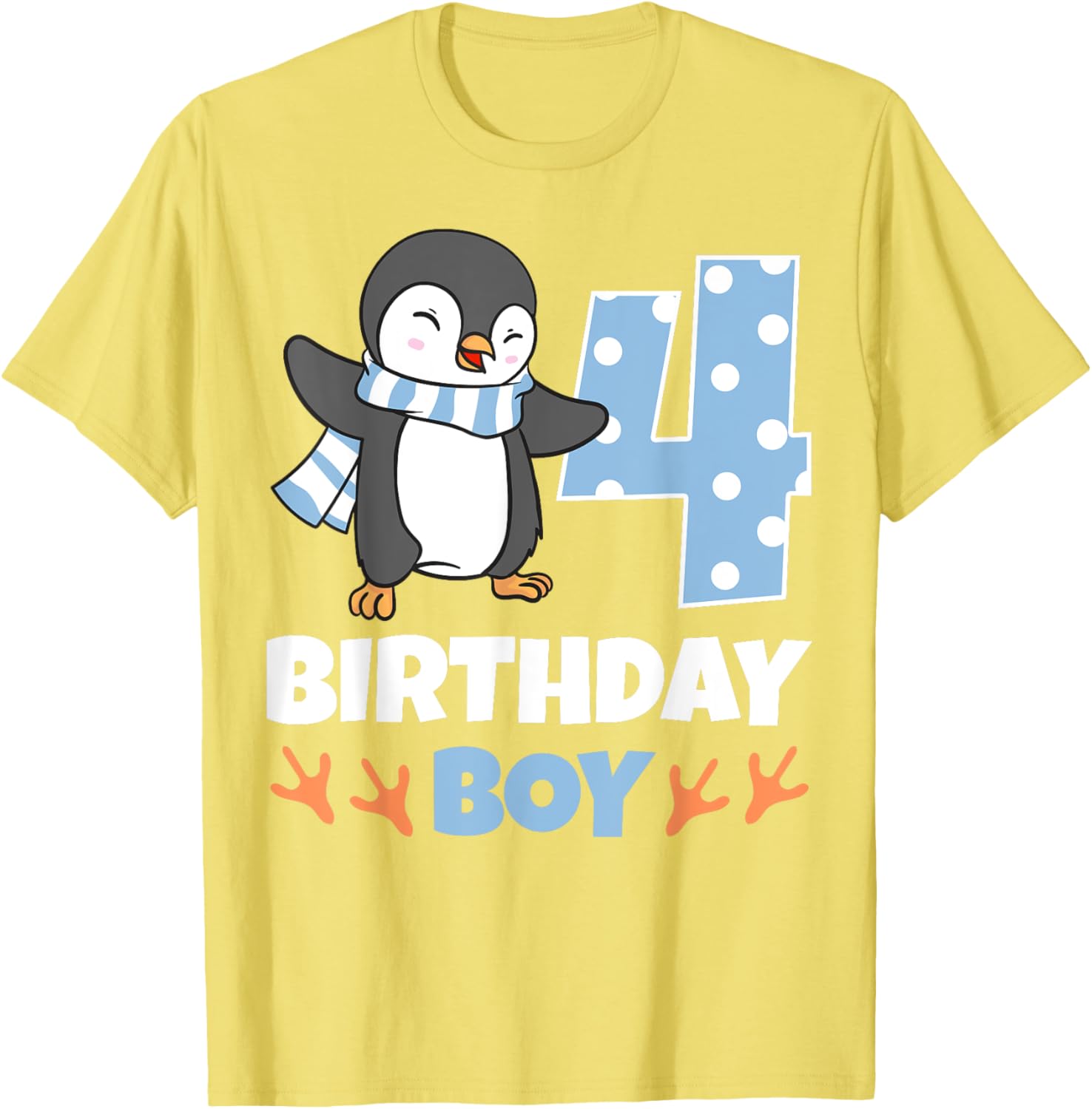 Adorable Penguin 4th Birthday Boy Winter Theme Party T-Shirt - 8
