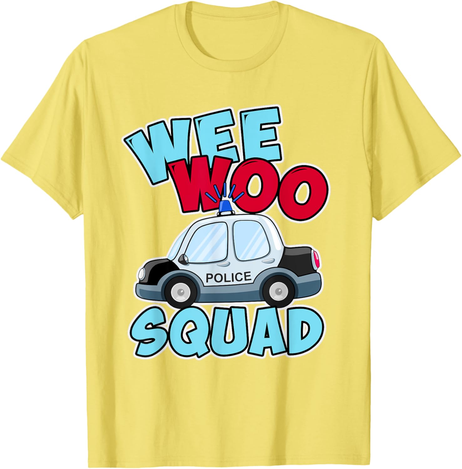 Wee Woo Squad Police Car T-Shirt for Kids - Fun Policeman Design - 7