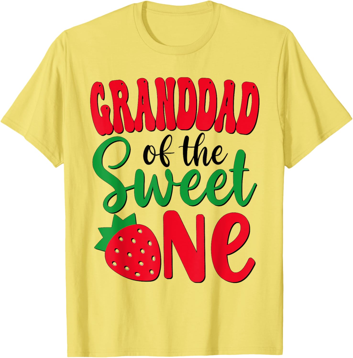 Granddad of The Sweet One Grandpa Strawberry 1st Birthday Girl T-Shirt - 1
