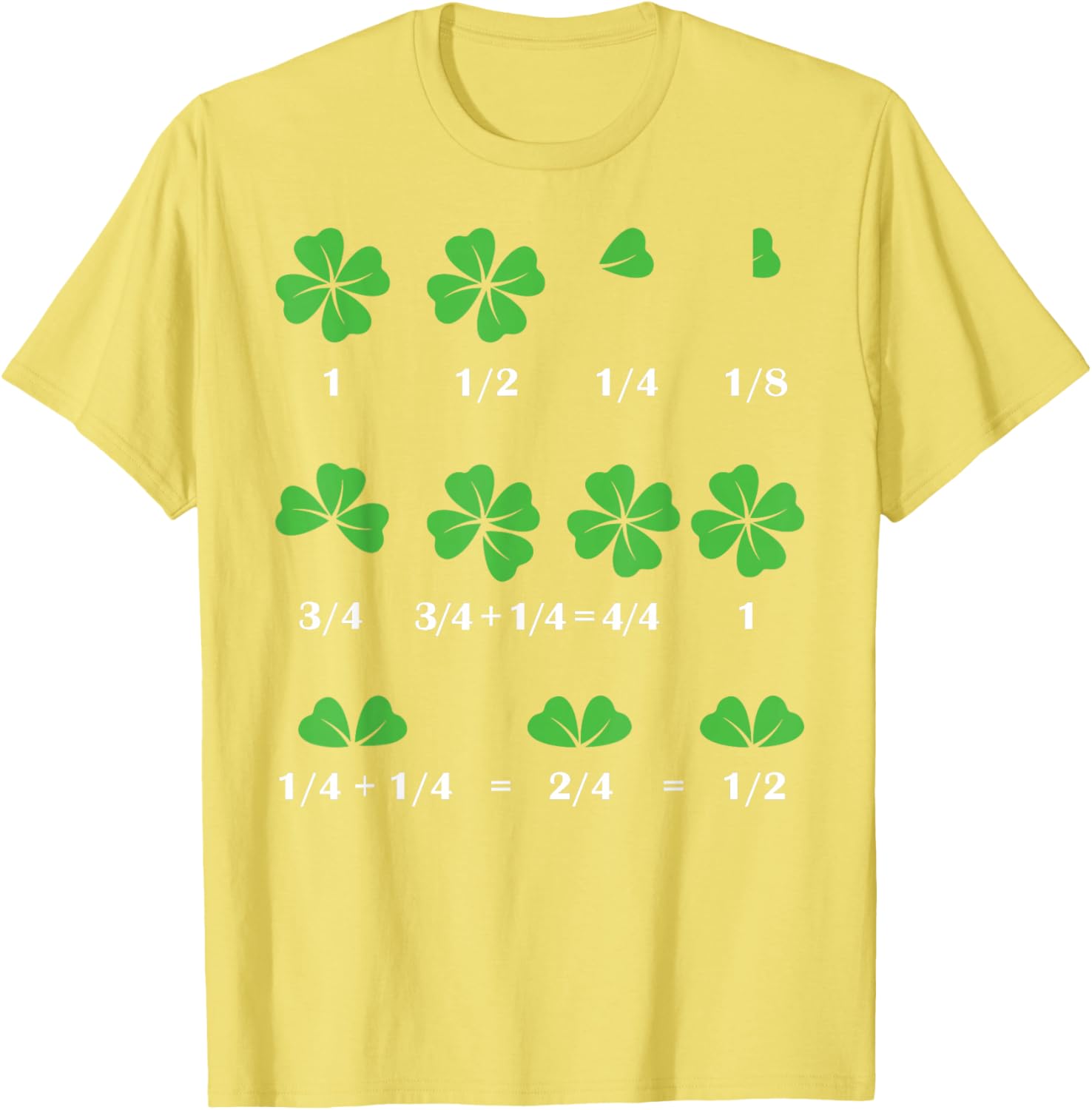 Funny Shamrock Fraction T-Shirt for St Patrick's Day Fun for Kids - 12