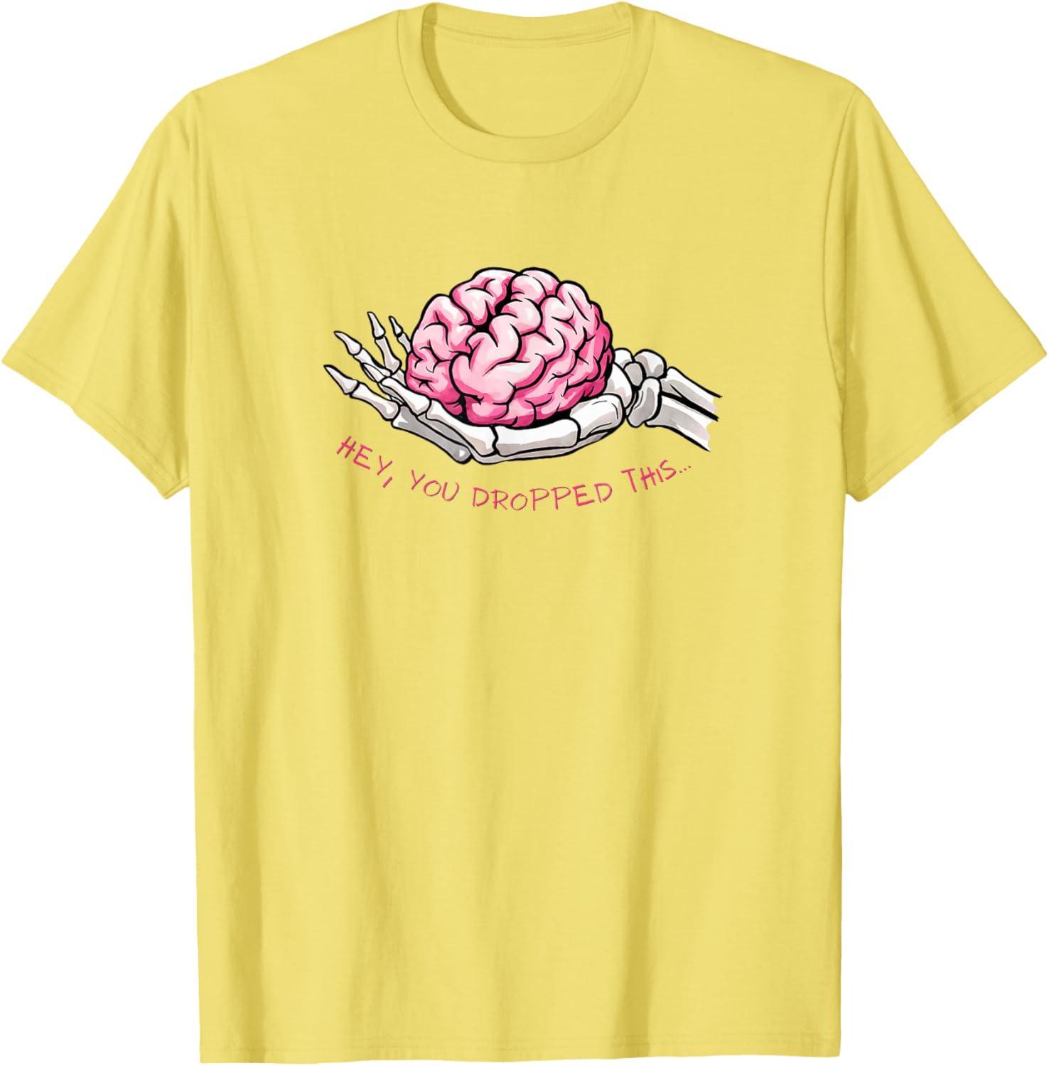 Funny Skeleton Hand Holding Brain T-Shirt for Unique Halloween Style - 5