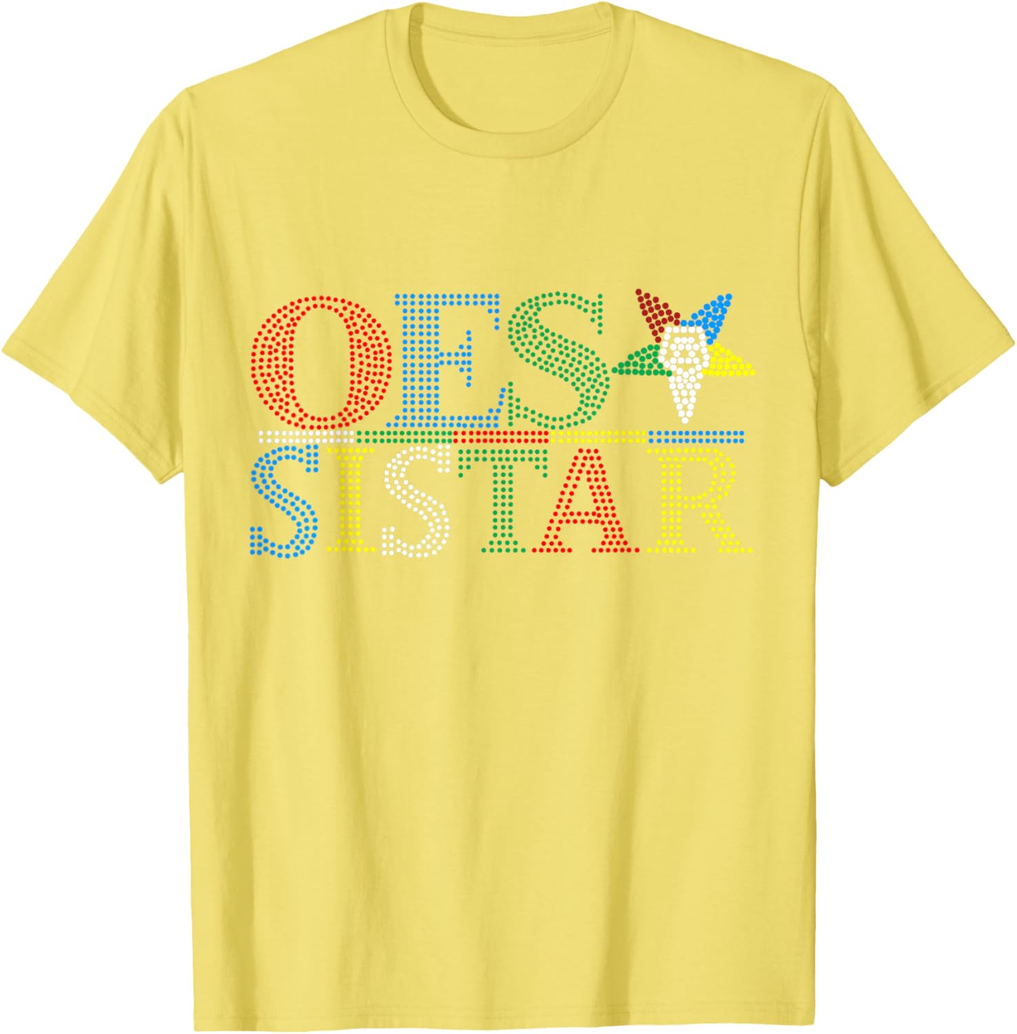 OES Sistar Dot Print Design Order of the Eastern Star Sisters T-Shirt - 15