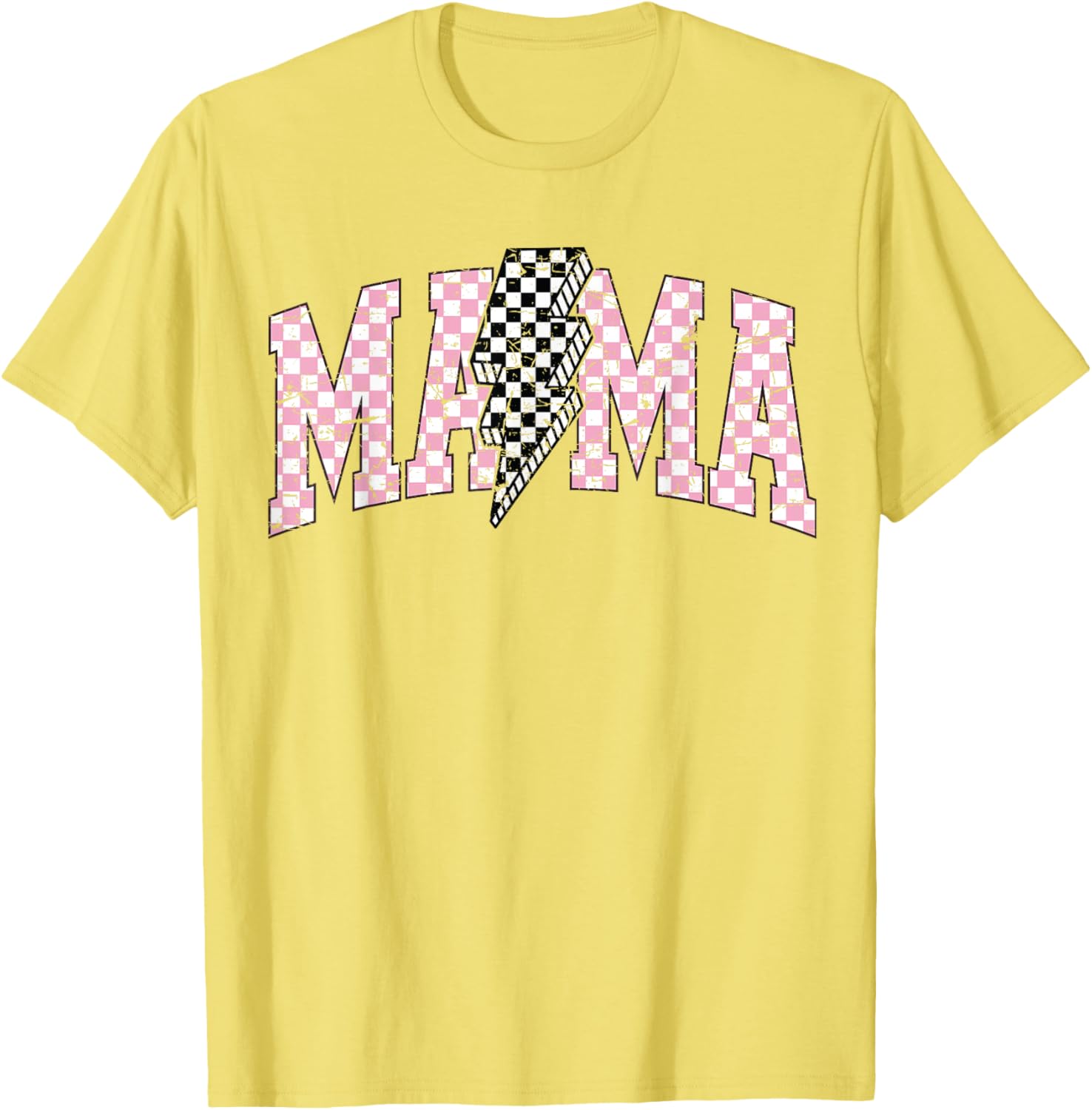 Retro Checkered Bolt Mama T-Shirt for Women, Men, Girls, and Kids - 10