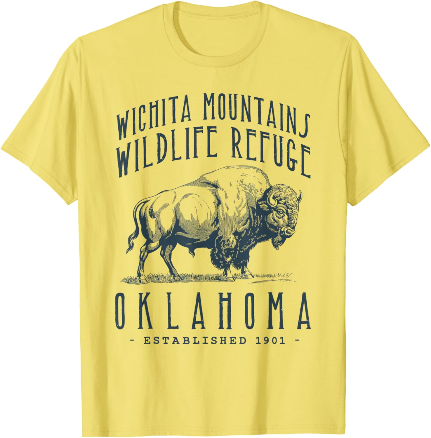 Wichita Mountains Bison Design T-Shirt for Nature Lovers and Adventurers - 3