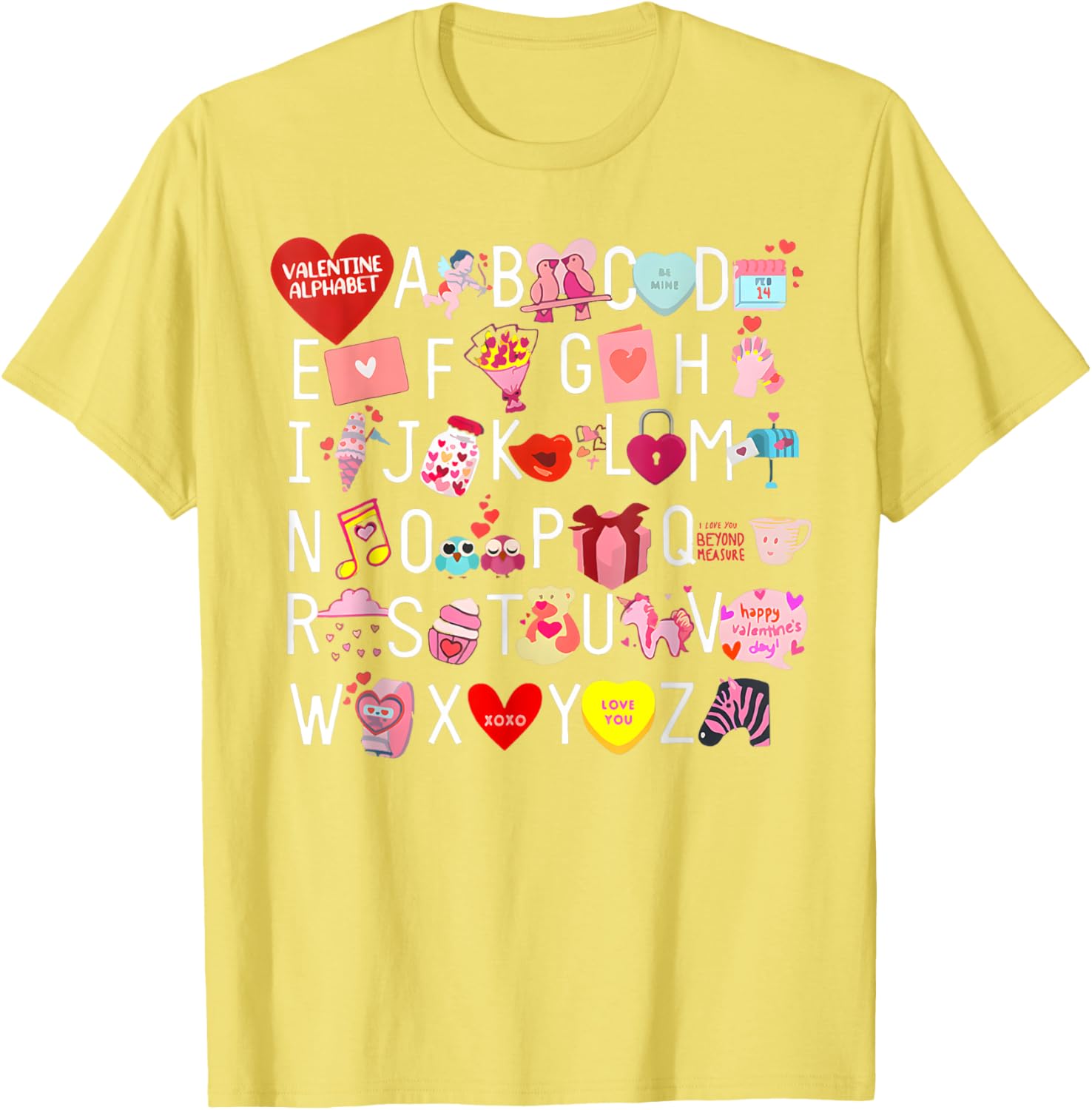 Funny ABC Teacher Appreciation Valentine's Day T-Shirt for Educators - 20