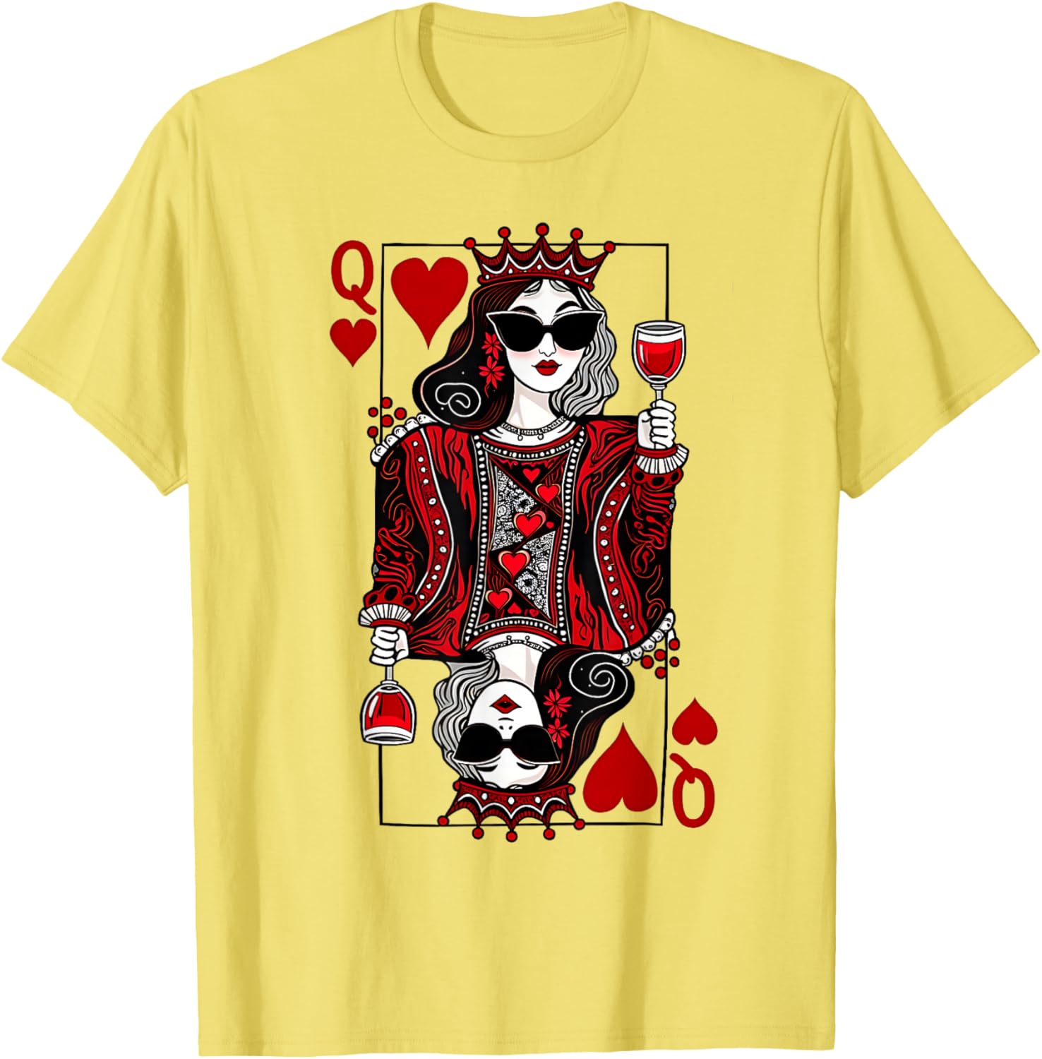 Queen of Hearts Wine Lover T-Shirt for Women - Perfect Gift Idea! - 8