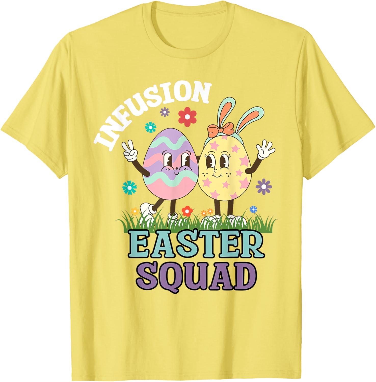 Infusion Nurse Easter Squad Bunny Eggs T-Shirt for Oncology Nurses - 13