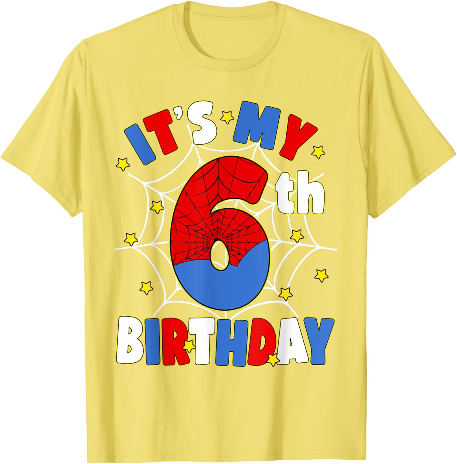 Kids Boys Spider Theme 6th Birthday Party T-Shirt for Fun Celebrations - 11