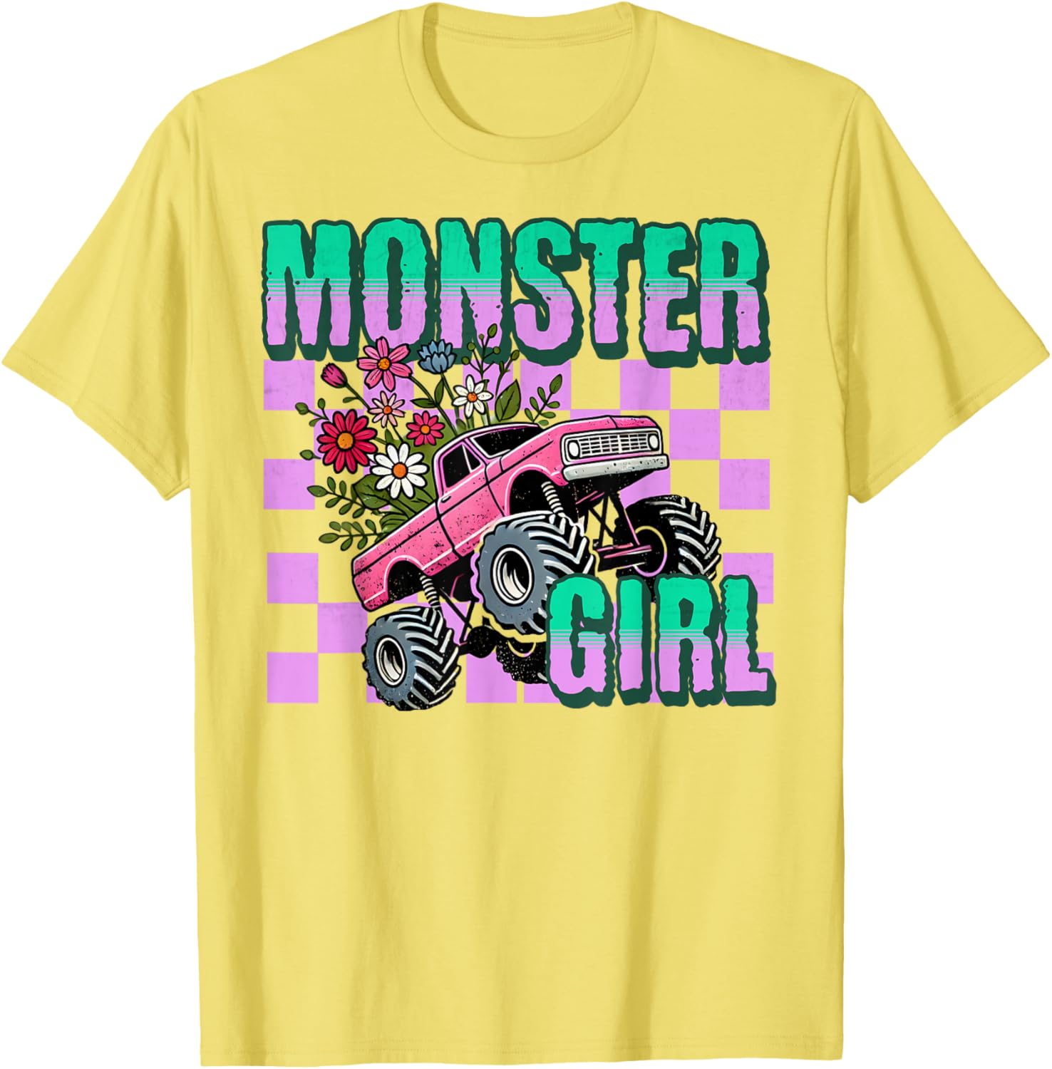 Vintage Monster Truck Girl T-Shirt for Retro Women Truck Lovers - 12
