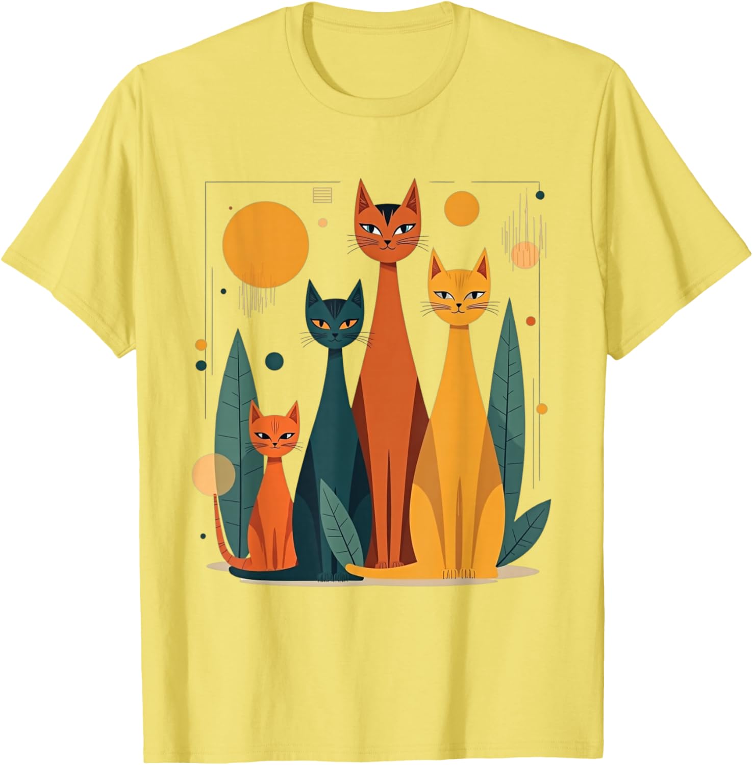 Vintage Retro Mid-Century Modern Cats T-Shirt in 50s 60s Style - 28