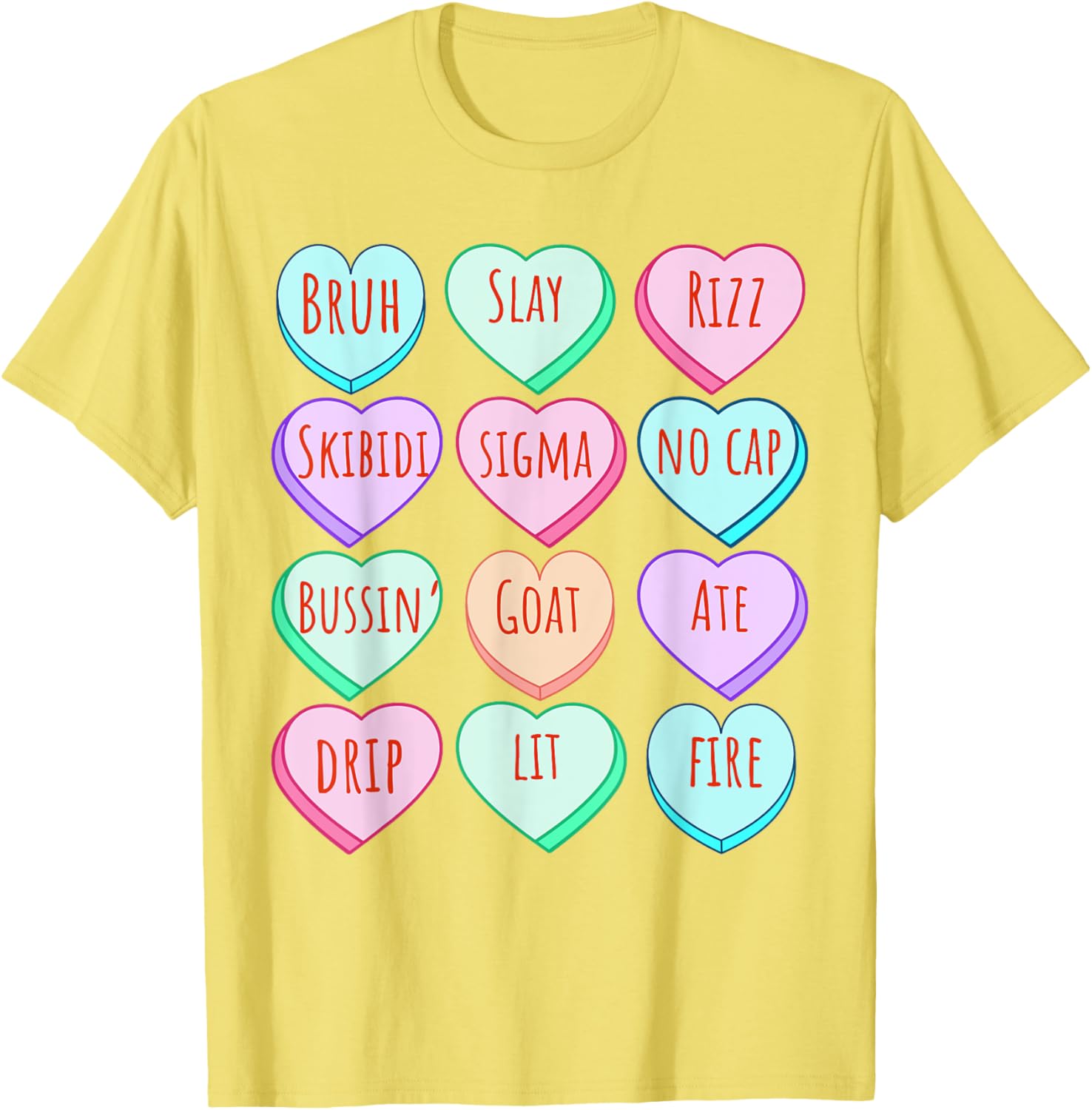 Candy Heart Slang T-Shirt for Valentine's Day Fun at School - 10