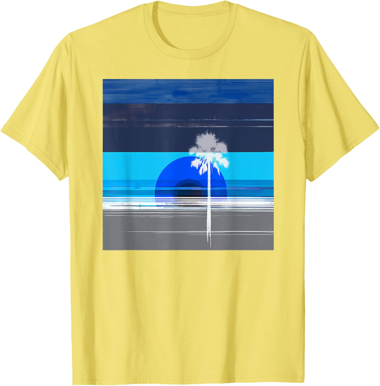 Stylish Palm Tree Tropical Landscape Abstract Art T-Shirt for Trendy Wear - 21