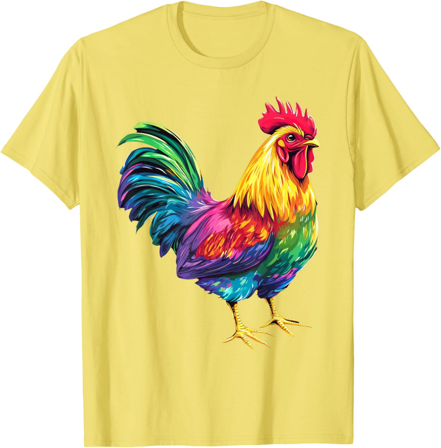 Rainbow Color Chicken Art T-Shirt for Fun and Stylish Outfits - 14