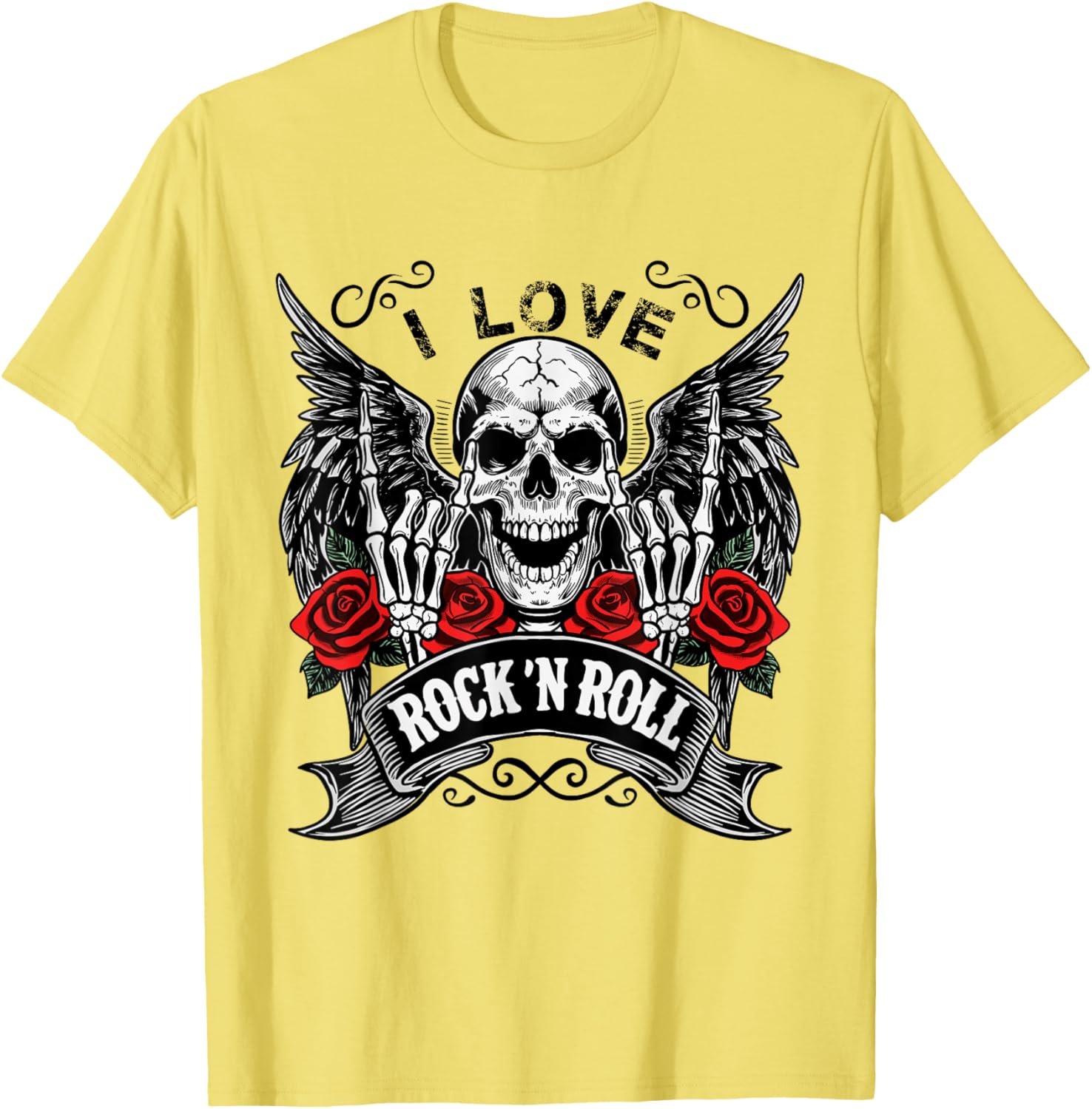 Vintage Rock And Roll Skeleton Hands T-Shirt for Music Lovers - 17