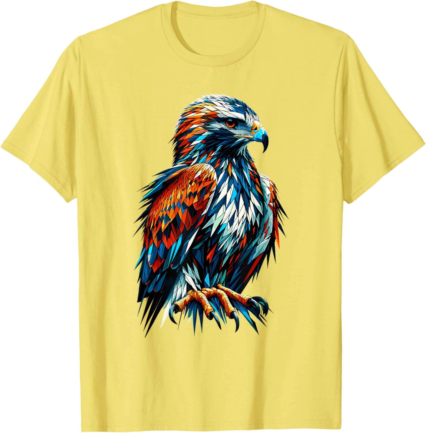 Polygon Art Hawk T-Shirt for Bird Lovers - Unique and Stylish Design - 22