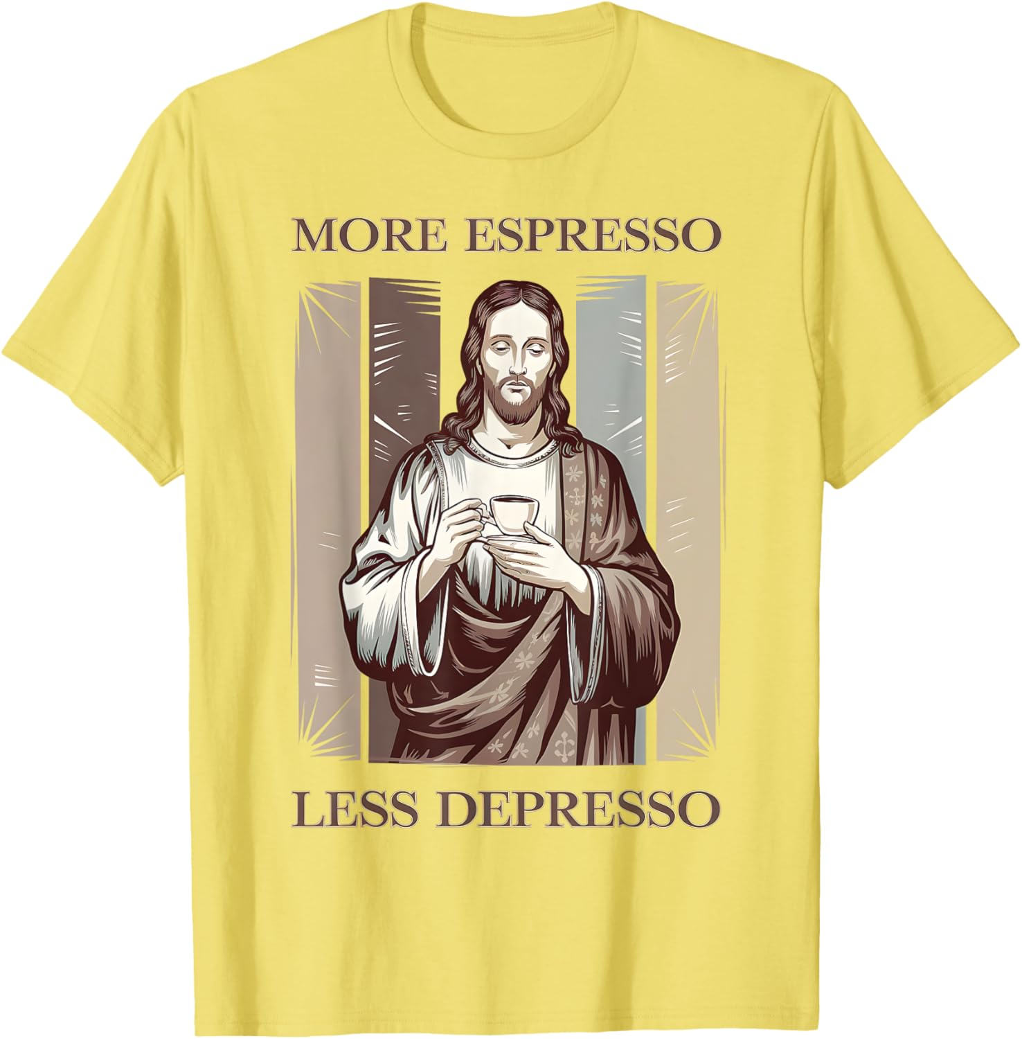Jesus More Espresso Less Depresso Retro Coffee Lover T-Shirt - 16