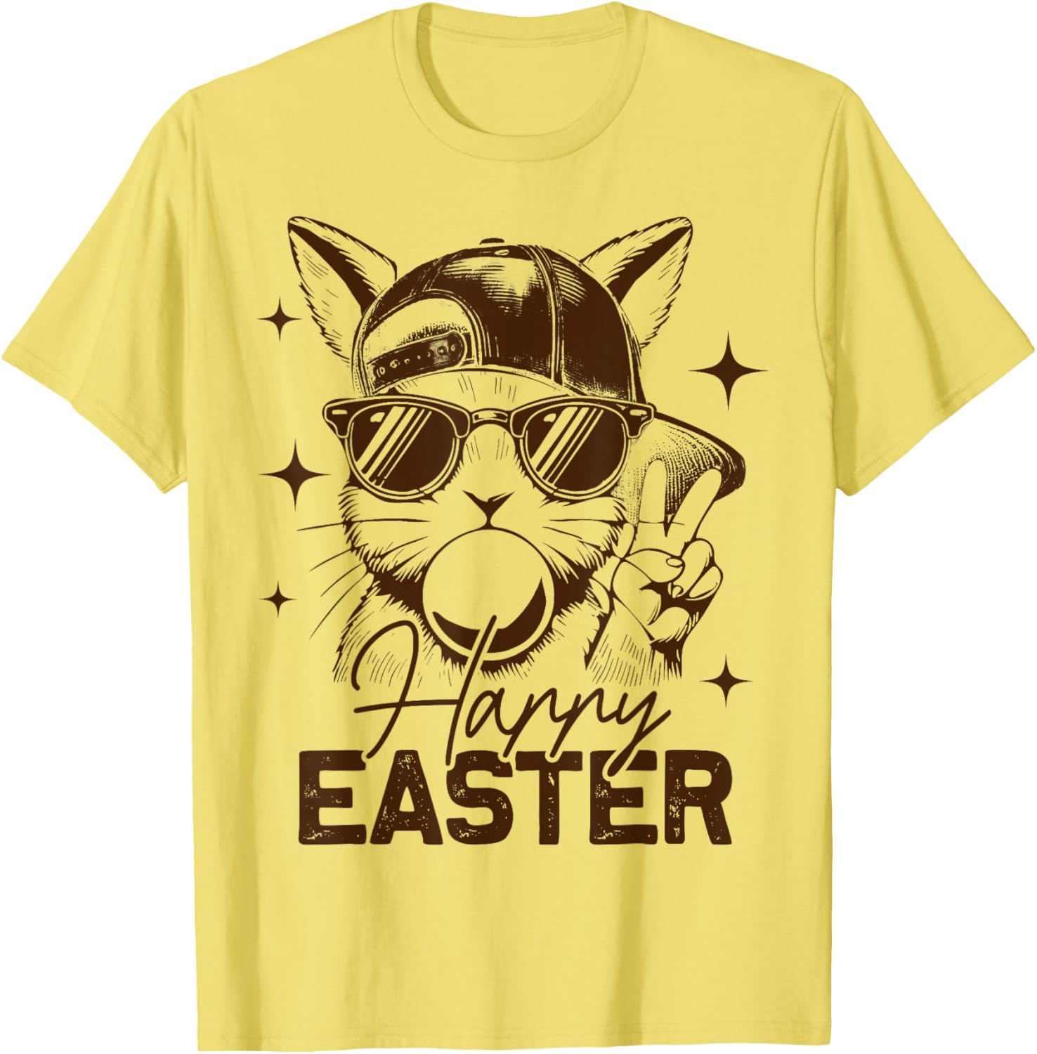 Funny Easter Bunny Rabbit Face T-Shirt for Men and Boys - Happy Easter! - 3