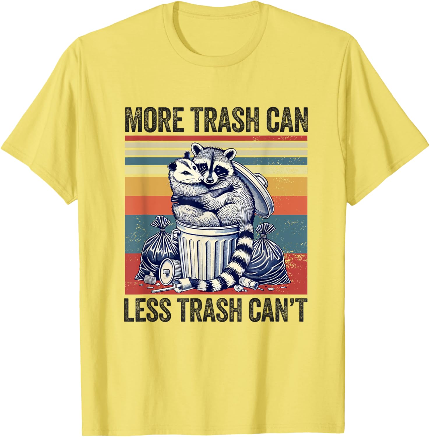 Funny Raccoon Possum T-Shirt More Trash Can Less Trash Can't for Animal Lovers - 4