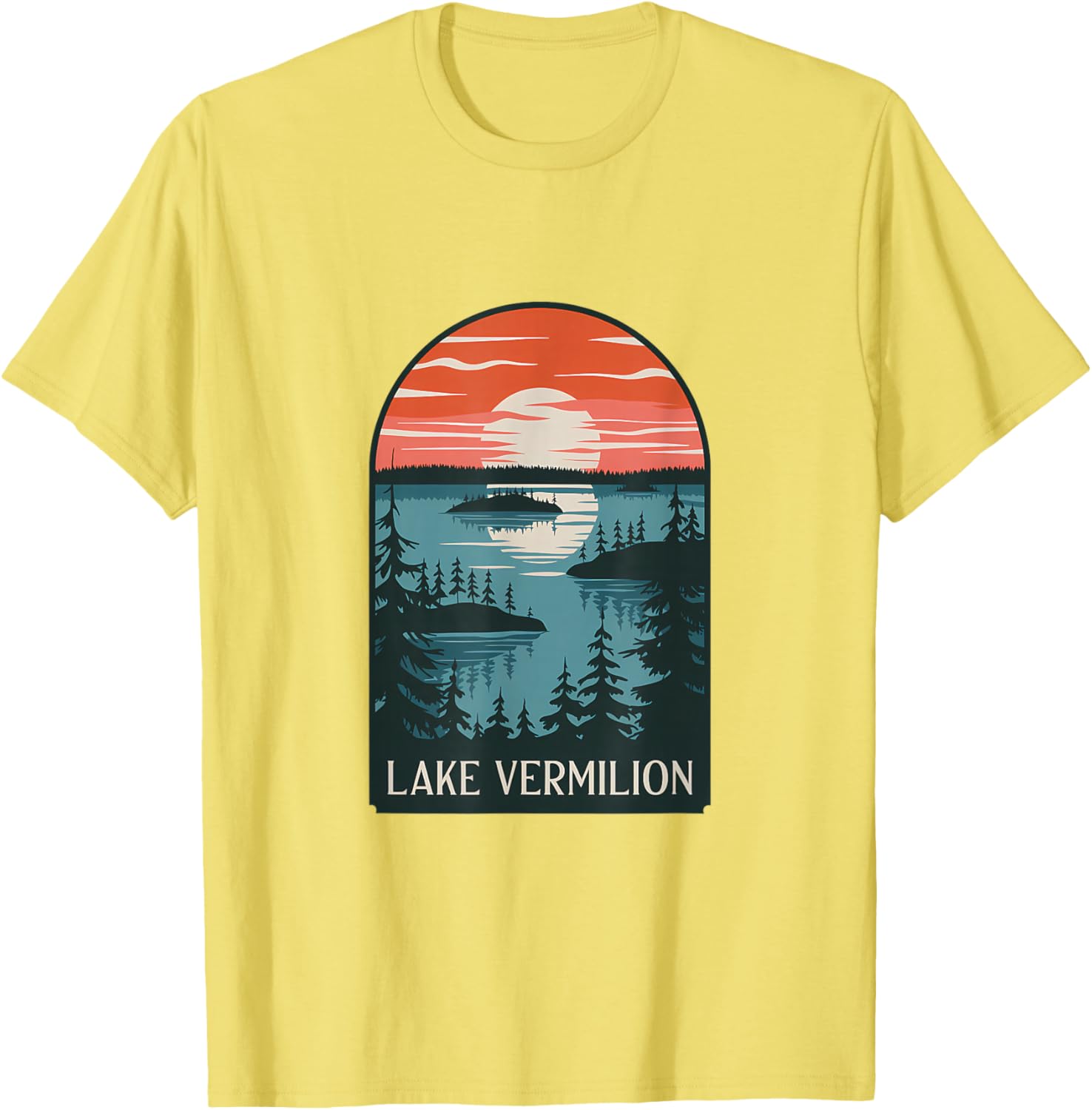 Lake Vermilion Sunset Reflection T-Shirt for Nature Lovers and Adventurers - 19