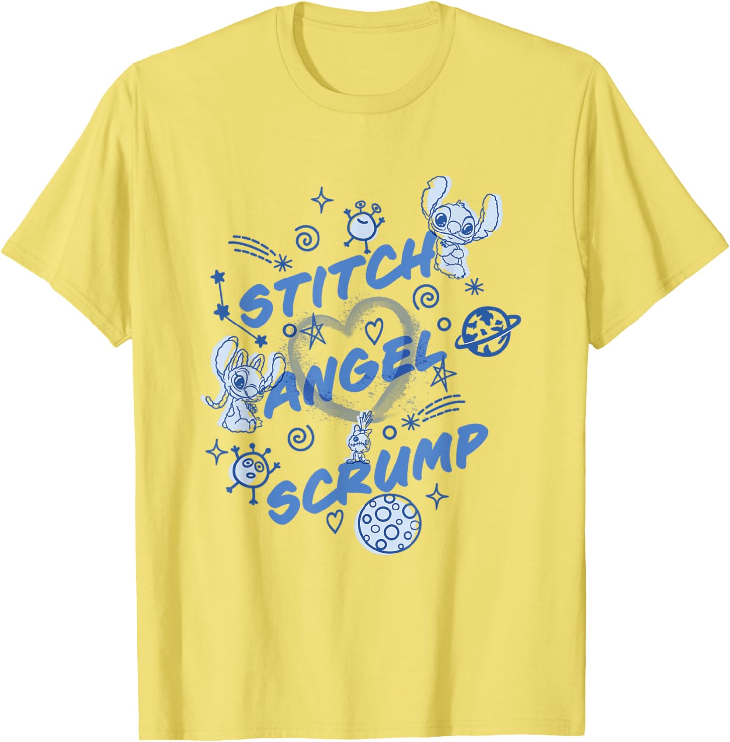 Disney Lilo and Stitch Angel Stitch Scrump Planet Icons T-Shirt - 5