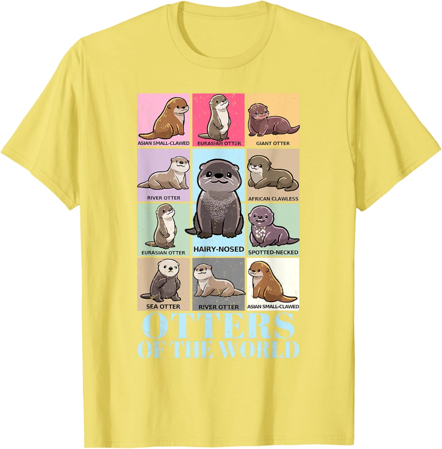 Otters of the World Vintage Sea Otter T-Shirt for Kids and Adults - 15