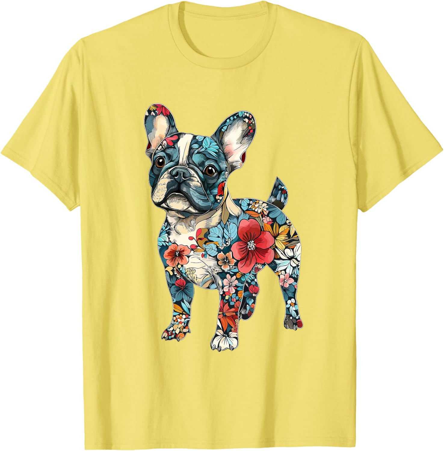 Cute French Bulldog Flower T-Shirt for Men, Women, Girls, and Kids - 2