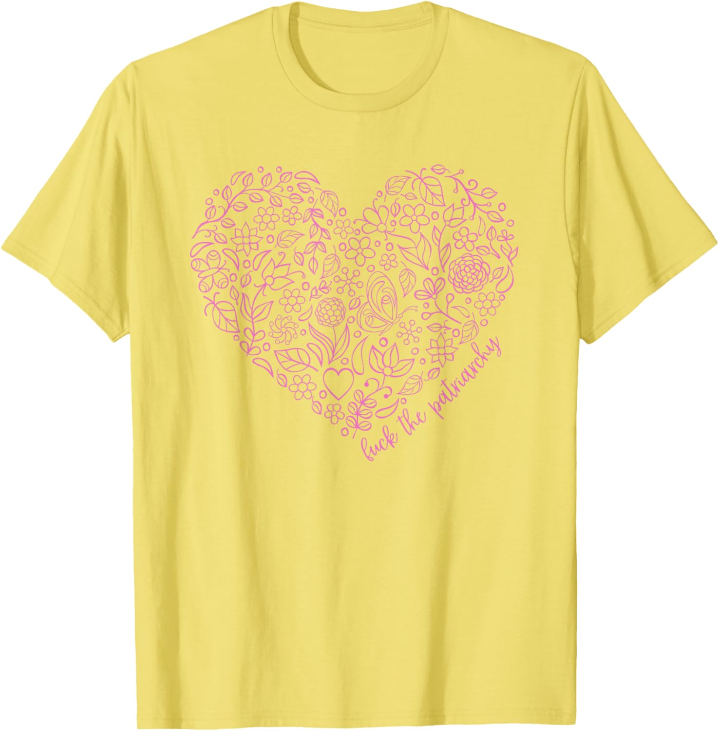Subtle Nature Heart Theme Feminist Fuck the Patriarchy T-Shirt - 2