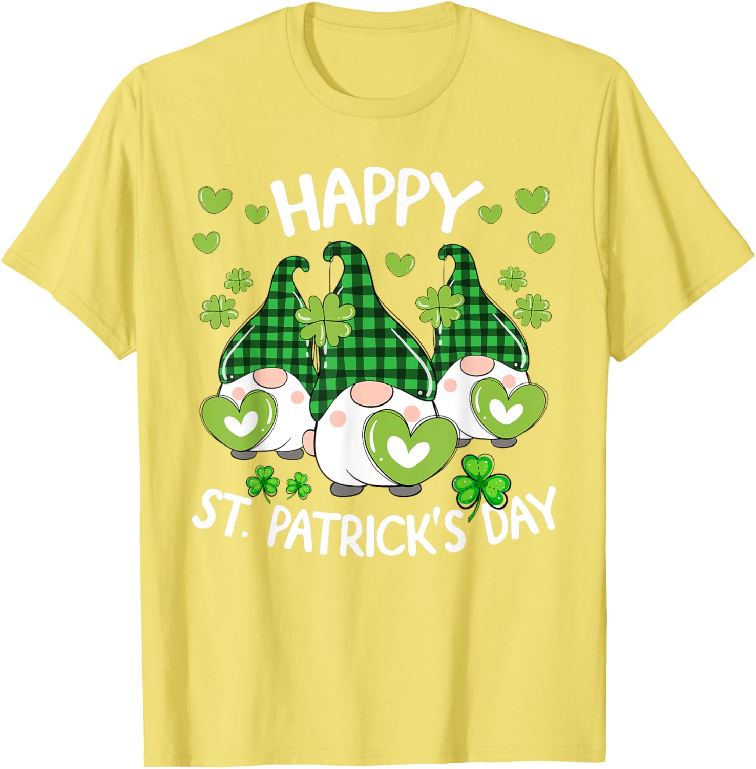 Happy St Patricks Day Gnome Shamrock T-Shirt for Women and Kids - 13