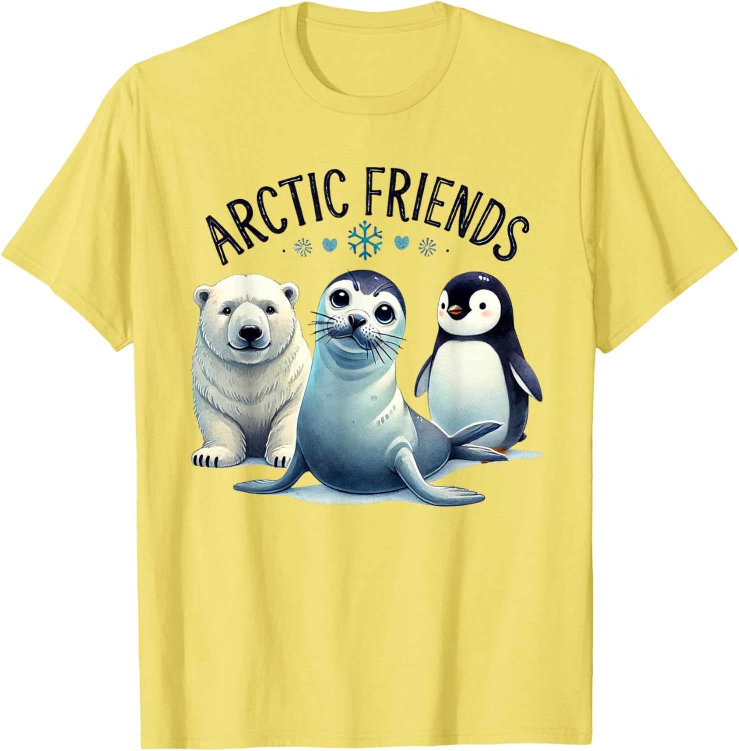 Arctic Animals T-Shirt Featuring Penguin, Seal, Whale, and Polar Bear - 6