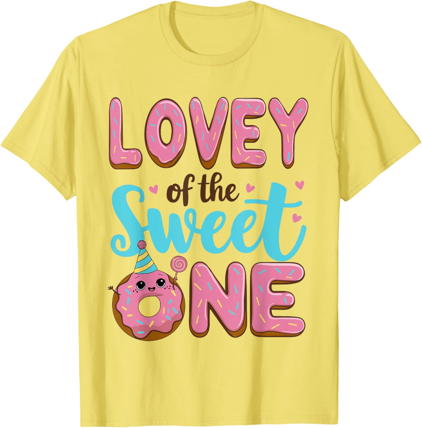 Sweet One Donut Party T-Shirt for 1st Birthday Girl - Cute Lovie Design - 3