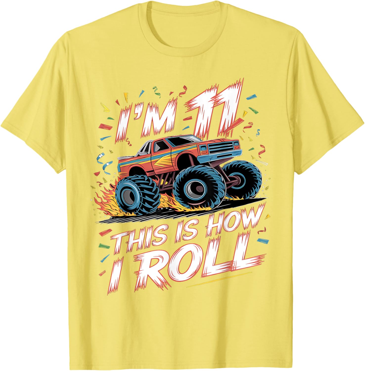 Monster Truck 11th Birthday Shirt for Boys - Fun Birthday T-Shirt - 5