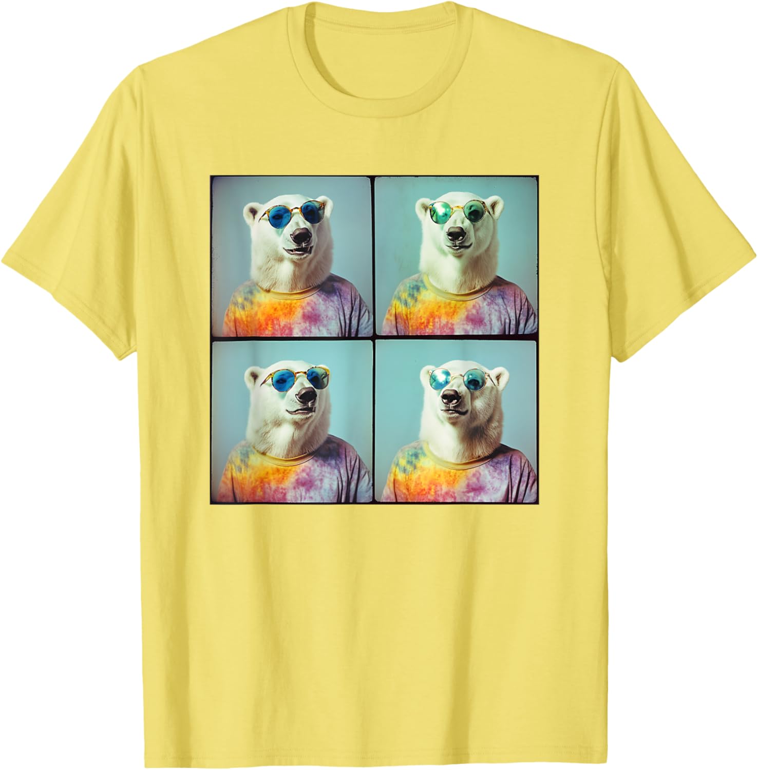 Colorful Tie Dye Polar Bear T-Shirt for Unique Hippie Style Fun - 24