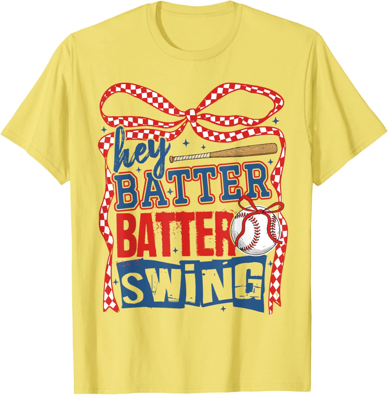 Baseball Mom Hey Batter Batter Swing Bow Women's T-Shirt for Fans - 6