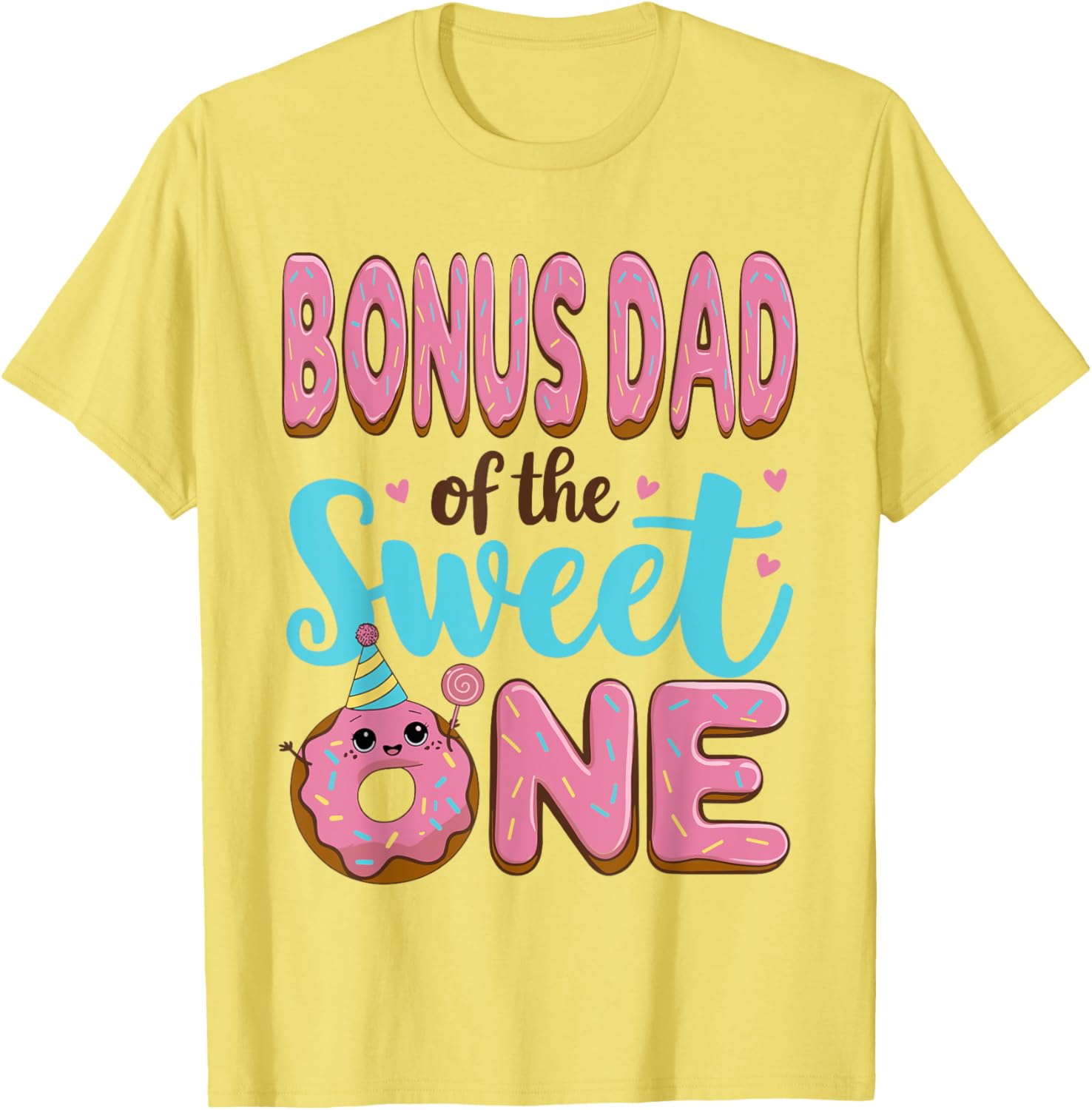Bonus Dad Donut Party T-Shirt for 1st Birthday Girl Celebration - 9