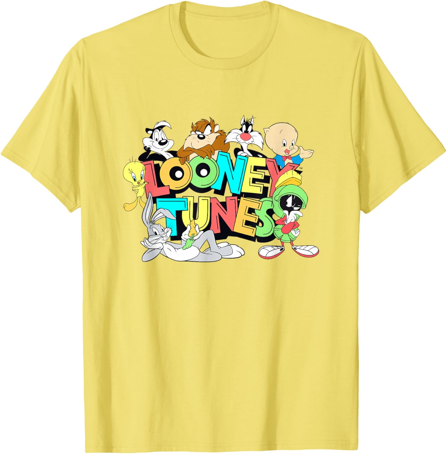 Looney Tunes Retro Neon Pop Group Shot T-Shirt for Fun Style Fans - 12