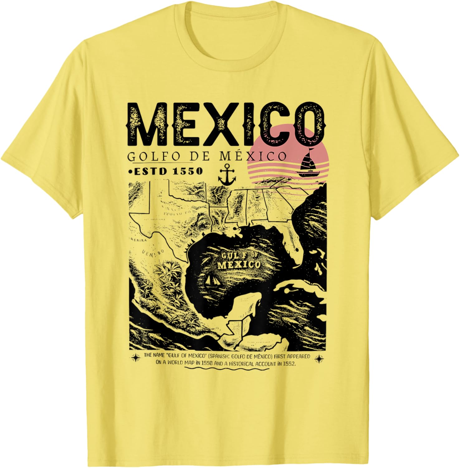 Gulf of Mexico 1550 History Facts T-Shirt for Ocean Lovers and Travelers - 7