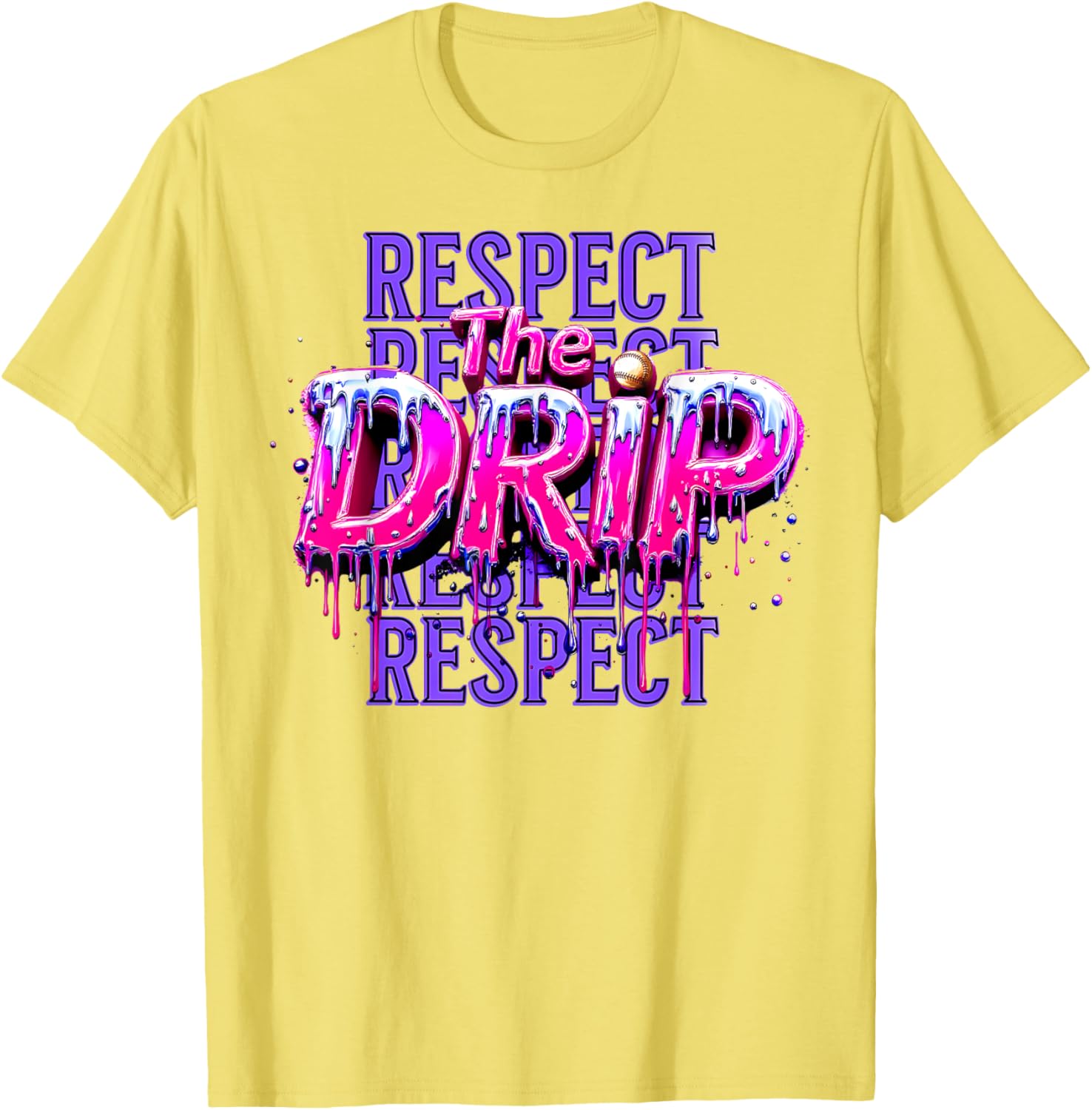 Respect The Drip Baseball Ice Cream Drip T-Shirt for Cool Style - 24