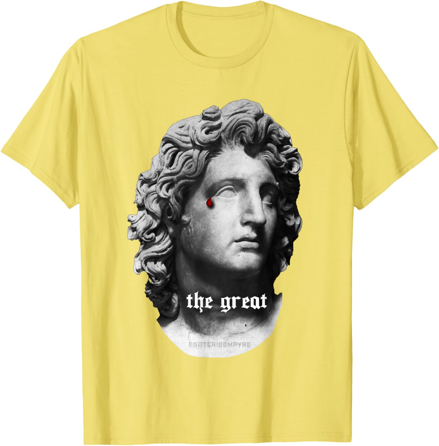 Alexander the Great Bust T-Shirt with Unique Bloody Teardrop Design - 29