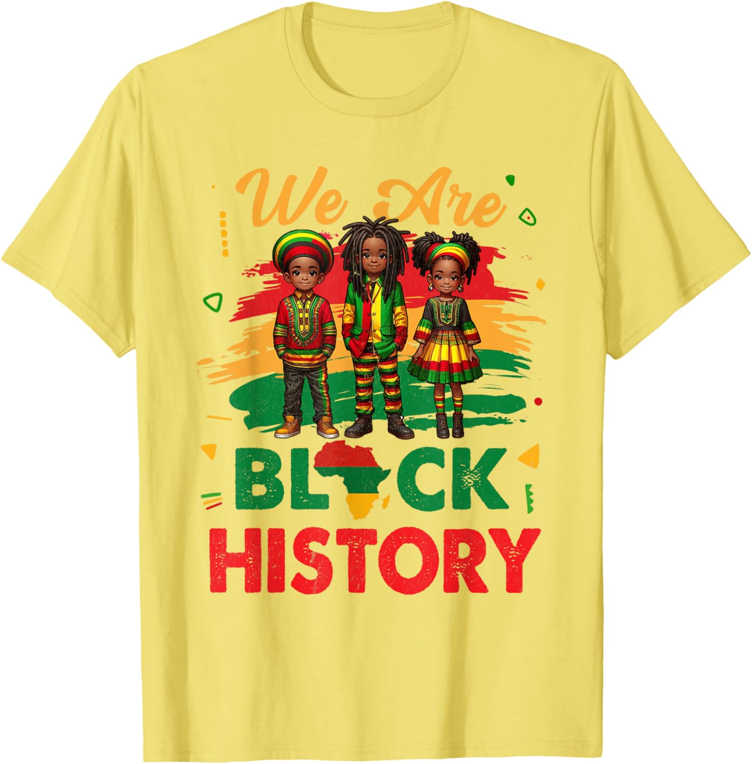 Black History Month Map T-Shirt for African Kids Boys and Girls - 10