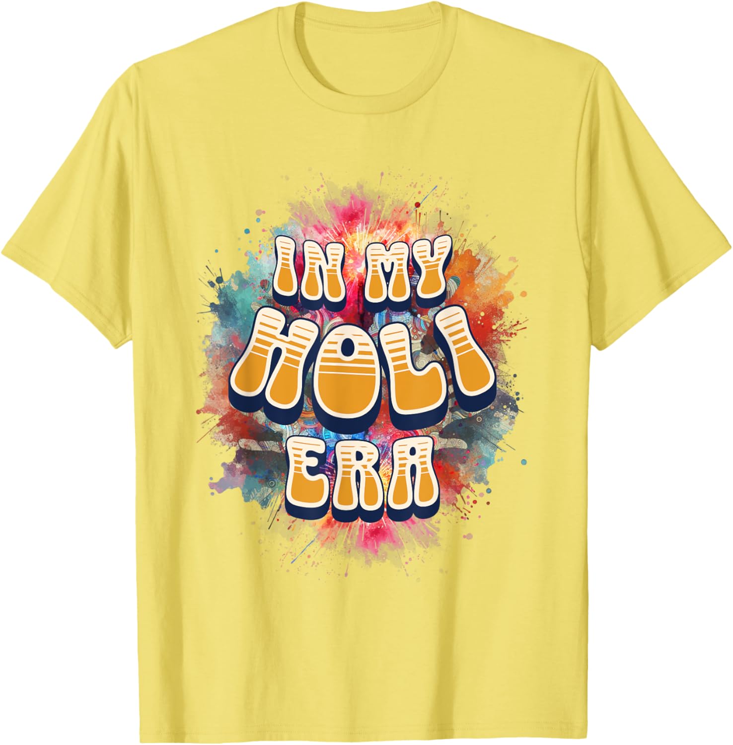 In My Holi Era Retro Groovy Colors Women's T-Shirt for Holi Festival - 11