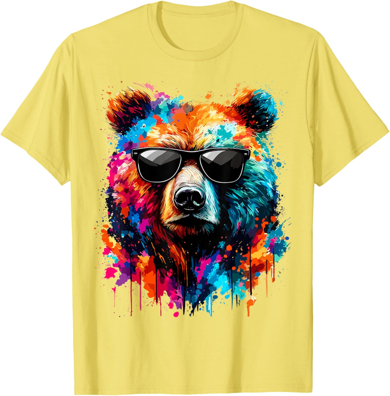 Colorful Bear with Sunglasses T-Shirt for Wildlife Lovers and Adventures - 15